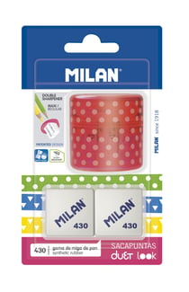 Blister taille crayons DUET Look rose + 2 gommes 430