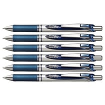 Lot de 6 stylos roller encre gel rétractable Pentel Energel BL77 Pointe 0,7 mm bleu nuit