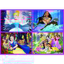 4 puzzles enfant les princesses disney : blanche neige - cendrillon 50 - 80 - 100 - 150 pieces - educa - 17637