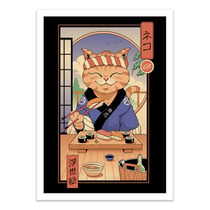 Affiche 50x70 cm - Sushi cat in Edo - Vincent Trinidad
