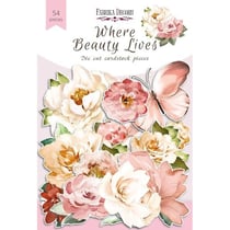 Die cuts formes décoratives scrapbooking Fabrika Décoru 54 pièces WHERE BEAUTY L IVES