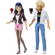 Coffret miraculous adrien et marinette 26 cm + plagg et tikki - 2 poupées mannequin articulée collection ladybug - BANDAI