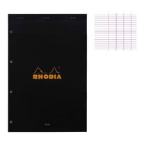 Bloc notes - A4 - 21x29,7 cm - Grands Carreaux - 80 feuilles - Noir - Rhodia