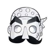 MégaCréa DIY - Masque enfant 3D carte forte pirate à colorier et à monter