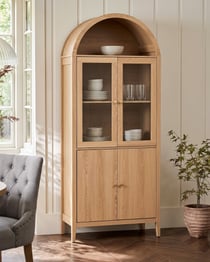 Armoire vitrine MDF Marron clair MONTREAL - Beliani