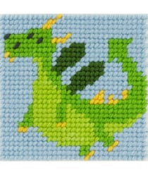 Kit Canevas soudan Théodore le dragozore 15 x 15 cm - Com'1 Idée Vert