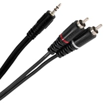 Plugger, câble en Y 2 Cinch RCA mâle vers mini Jack TRS mâle stéréo 3,5mm.