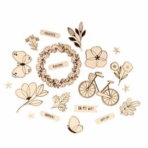 Set de 20 mini silhouettes en bois - On my way