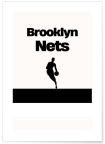 Affiche Brooklyn Nets - Design minimaliste | A3 : 29,7x42cm