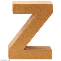 Lettre en carton Z qui tient debout  - 17,5 x 13,5 x 5,5 cm
