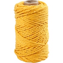 Cordon pour macramé, L : 55 M, d 4 mm, jaune, 330 gr/ 1 rouleau