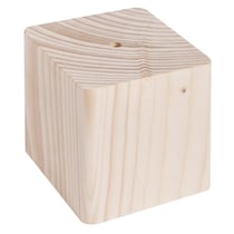 Socle en bois, 6,5x6,5x6,5cm,av.trou ø5,5mm, prof.2,5cm