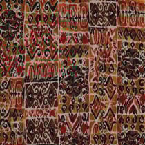 Tissu Viscose Ethnique sur fond Noir