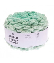 Fil à tricoter Pompon Stripey Dégradé 400GR - Rico Design 004 Menthe