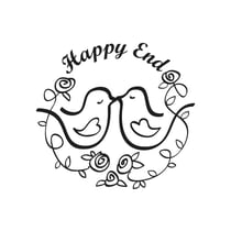 Tampon "Happy End", 3cm ø