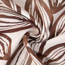 Tissu Jacquard d'ameublement Soan cabosses Cacao sur fond Ecru