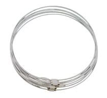 5 COLLIERS TOUR de COU gris semi rigide fermoir a vis - creation bijoux perles