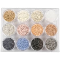 Assortiment de perles de rocaille - Naturels - 1,7 mm - 12 x 15 g