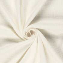 Tissu Double gaze de coton uni Ivoire