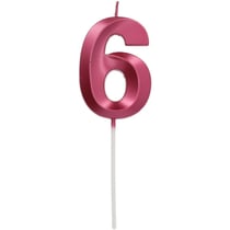 Bougie Glamour Chiffre 6 Rose Fushia