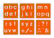 LOT 6 POCHOIRS ALPHABET MINUSCULE ET PONCTUATION