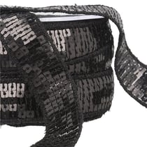 Bobine galon paillettes 14,5m noir