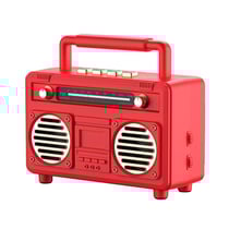 Enceinte Bluetooth Rétro Rouge USB FM Radio Sans Fil Portable Puissante YONIS
