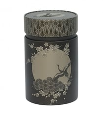 Boîte à thé noire 150 g double couvercle