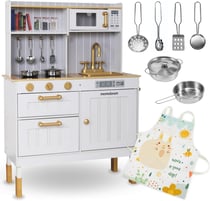 Cuisine Enfant +3 ans - avec Accessoires en Bois - Tablier - Mamabrum