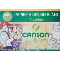 Canson - Papier à dessin - A3 - 29,7 x 42 cm - Blanc - 180g - 10 feuilles