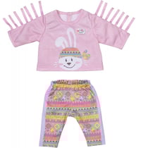 Jogging avec pull rose et lapin baby born - habit poupee 39-46 cm - vetement - zapf creation (za65)