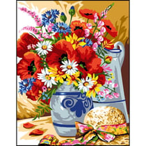 Princesse - Canevas antique Bouquet champêtre 50x65cm