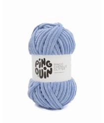Fil velours 100GR à tricoter PINGO CHENILLE GLITTER - Pingouin - certifié Oeko-Tex Bleu lavande
