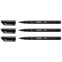 Lot de 3 feutres permanents pointe superfine - STABILO OHPen - Noir