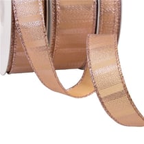 Ruban métallique laitonné rose/doré au mètre
