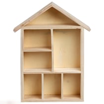 Maison à compartiments en bois à décorer - 22 x 30 x 3,5 cm - 1 pce