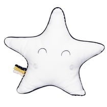 Coussin étoile en coton blanc