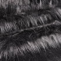 Tissu Fausse fourrure Fantasia sur fond Noir