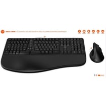 Ensemble clavier souris sans fil - Ergonomique - C30W - Noir