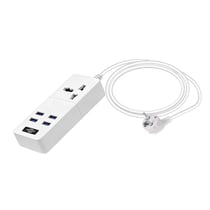 Avizar Multiprise 2500W avec 4 Ports USB DC 5V et Prise Universelle Blanc Blanc