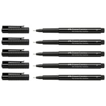 Lot de 5 feutres encre de Chine pointe superfine 0,3 mm - FABER-CASTELL - Noir - PITT Artist Pen