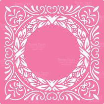 Pochoir plastique souple réutilisable 30 x 30 cm Fabrika Decoru COURONNE DECORATION 099