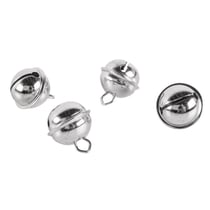 Déco-Clochettes en métal (forme boule), 4 pces. , platine