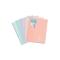 Lot de 5 cahiers - 24x32(cm) - Grands carreaux - 96 pages - couverture en polypro - sans spirale - Clairefontaine - Koverbook
