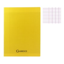 Cahier - 24x32(cm) - Grands carreaux - 96 pages - couverture en polypro jaune - sans spirale - Hamelin