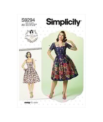 Patron Simplicity 9294 - Robe avec haut ajusté et décolleté carré du 34 au 50 (FR)