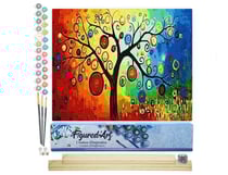 Peinture par Numéro Figured'Art - Lanternes suspendues - Kit de Loisir Créatif DIY Numéro d'Art Complet - 40x50cm toile roulée + châssis en bois à monter