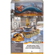 Coffret l'attaque du mosasaurus : 2 dinosaures combat + accessoires - dino - jurassic world - mattel hff11