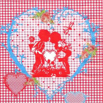 Lot de 4 serviettes en papier découpage collage 33 cm PETER ET HEIDI