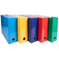 Boite transfert dos 90mm Iderama - Couleurs assorties - x 5 - Exacompta